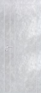 Межкомнатная дверь PX-14  AL кромка с 4-х ст. Серый бетон